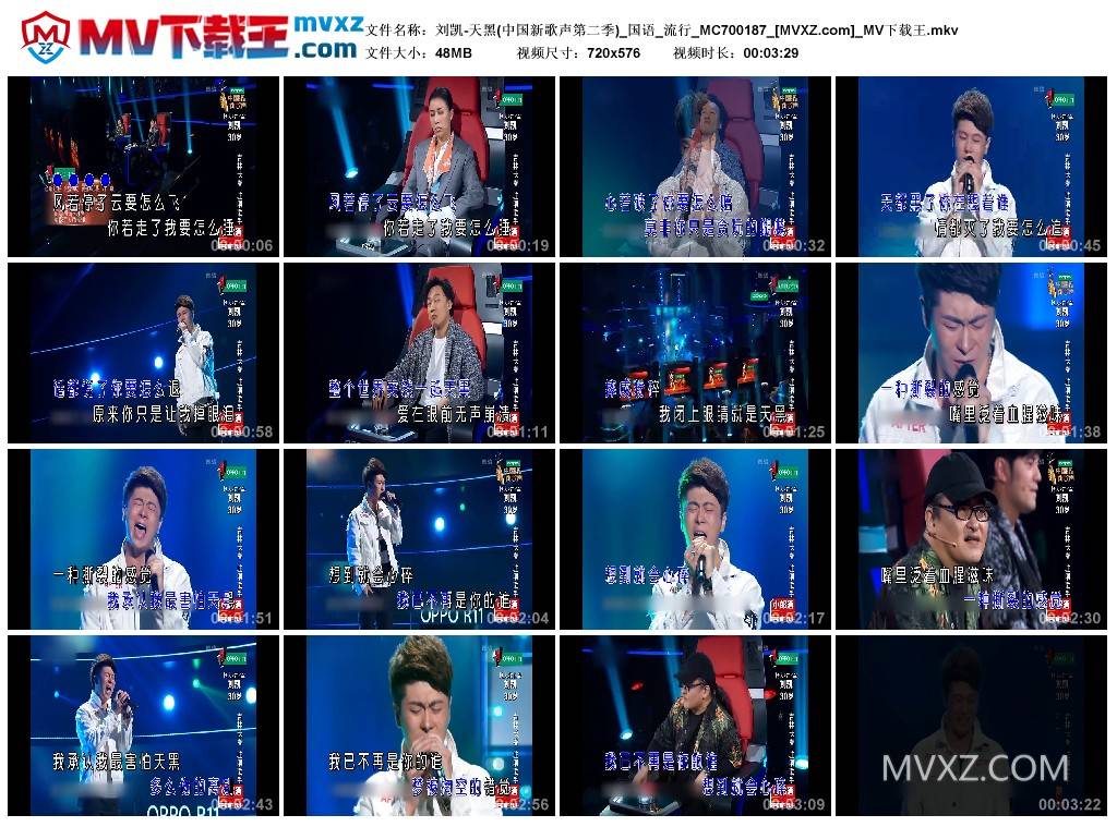 刘凯-天黑(中国新歌声第二季)_国语_流行_MC700187